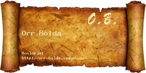 Orr Bolda névjegykártya